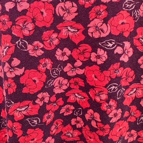 Lands End Ditsy Floral Red & Purple 3/4 Sleeve Tunic Top Spring 2X 20W-22W - Picture 4 of 6